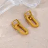 Wholesale PVD Coated Real Gold Plated Oval Thread 304 Stainless Steel Elegant Retro Waterproof Non Tarnish Drop Earrings