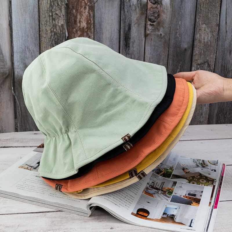 Wholesale Japanese Style Small Cloth Label Fisherman Hat Women's Korean Style Trendy Double-Sided Sun Hat Women's Summer Internet Red Sun Hat