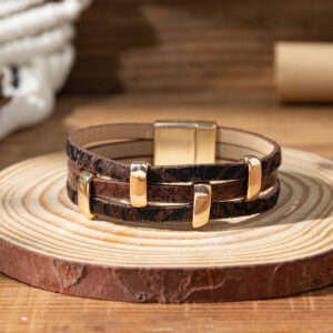 24110505-brown / Leather + alloy