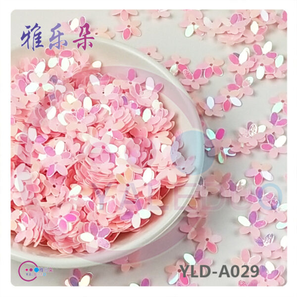 Wholesale 10MM inted concave plum 3D five-finger flower sequin clothing hand-sewn beads earrings aessories diy jewelry material bag
