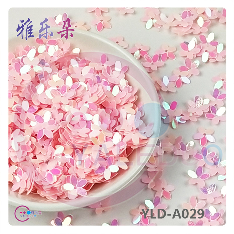 Wholesale 10MM inted concave plum 3D five-finger flower sequin clothing hand-sewn beads earrings aessories diy jewelry material bag