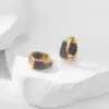 Copper Colorful Electroplated Zircon KC Golden Plated Sweet Plating Inlay Earrings