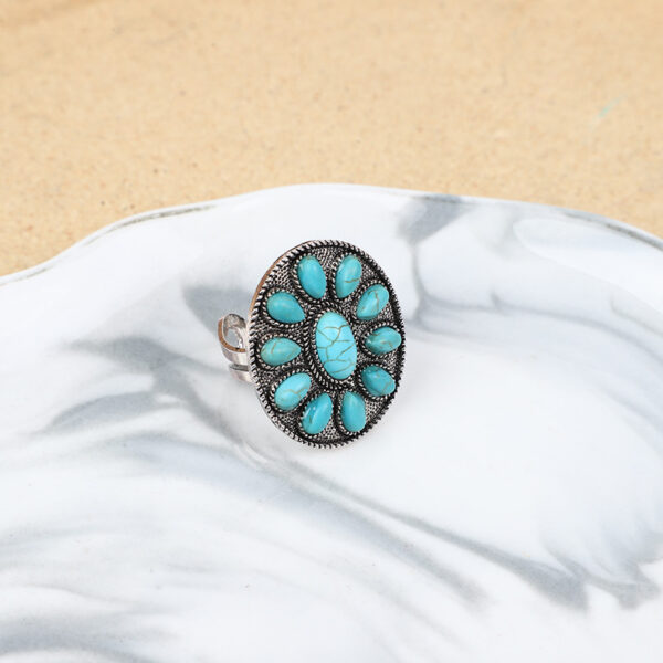 Wholesale Bohemian vintage personalized turquoise ring fashion ladies jewelry ring jewelry