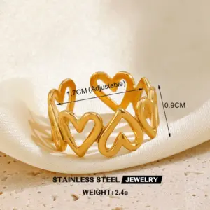 Gold Love Heart-Shaped Ring 4