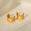 Wholesale 304 Stainless Steel C Shape PVD Coated 18K Gold Plated Real Gold Plated Commute Waterproof Non Tarnish Plating Earrings
