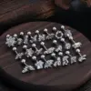 Wholesale Stainless Steel Micro-Set Zirconia Ear Studs Simple Piercing Jewelry Punk Style Unisex Animal Zodiac Heart Pattern Earrings