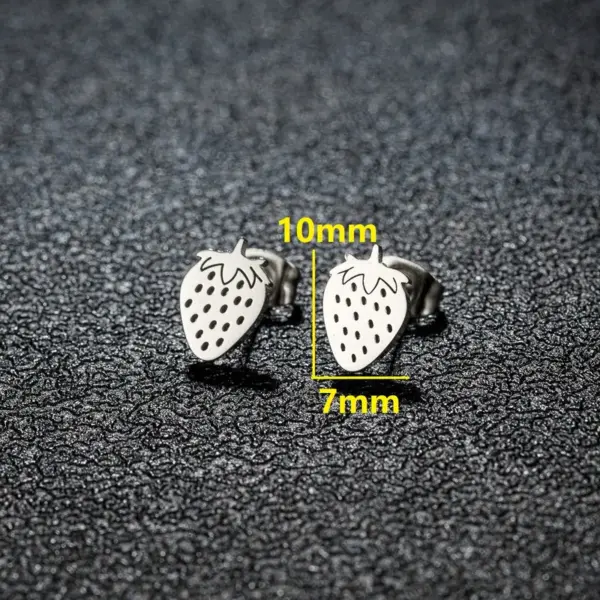 PVD Coated 18K Gold Real Gold Plated Mermaid Apple Strawberry 304 Stainless Steel IG Style Modern Style Sweet Waterproof Non Tarnish Ear Studs