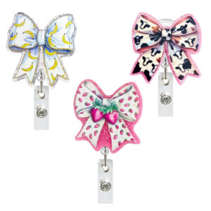 Wholesale Strawberry and banana patterned bow tie, retractable and easy-pull fastener.