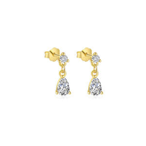 E4823-gold/pair of water drop shapes / 925 silver