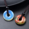 Wholesale Crystal Agate Stone Peace Buckle Necklace