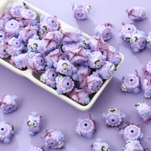 Purple sp flowers + bow