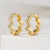 Fashion Irregular Circle Butterfly Wave Copper Plating 18k Gold Zircon Geometric Earrings