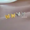 Electroplating Golden Plated Butterfly Titanium Steel Simple Style Ear Studs