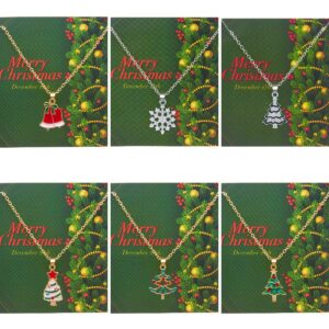 Wholesale Europe and the United States cross-border new Christmas necklace Joker fashion Christmas bell snowflake painting oil diamond paper card necklace
