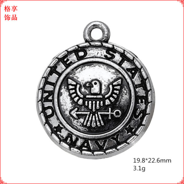 Wholesale European and American Navy Road Army Air Force Fire Ancient Silver Jewelry Tab Accessories
