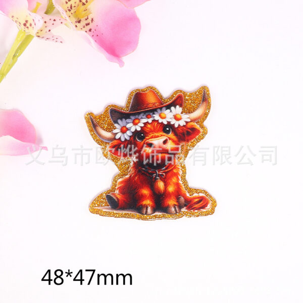 Wholesale New loose powder cartoon cute calf pony bag accessories acrylic cute DIY patch accessories