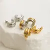 Ion Plating (IP) 18K Gold Plated C Shape 304 Stainless Steel Modern Style Classic Style Waterproof Non Tarnish Hoop Earrings