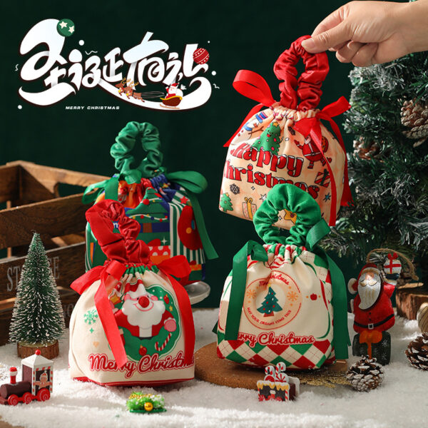 Wholesale Christmas Gift Velvet Apple Bag Handbag Drawstring Bag