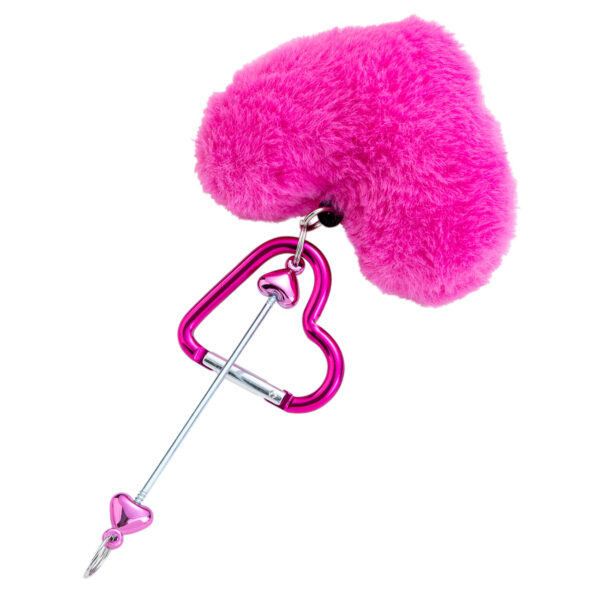 Wholesale New DIY Beaded Heart Carabiner Plush Pendant Carabiner Heart Lock Fur Ball Carabiner