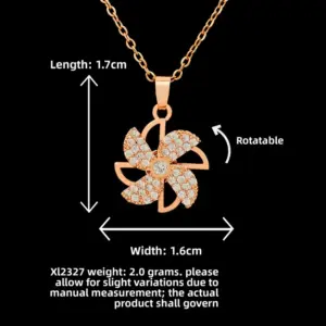 XL2327 Rotating Windmill Necklace / Rose Gold