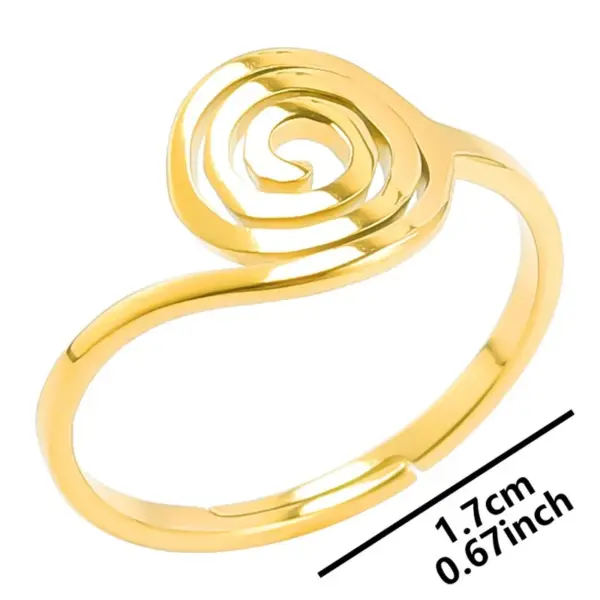 Wholesale PVD Coated Real Gold Plated 18K Gold Geometric 304 Stainless Steel INS Style Waterproof Non Tarnish Open Ring