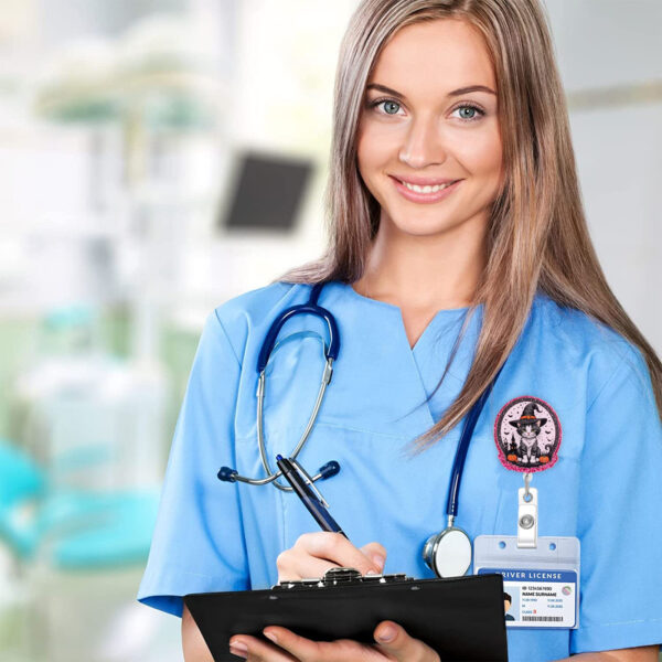 oly-6971683e18c0f543205fb4ca5f98f987 Wholesale Halloween series pumpkin ghost easy-open buckle, retractable rotating doctor and nurse ID card clip, alligator clip easy-open.