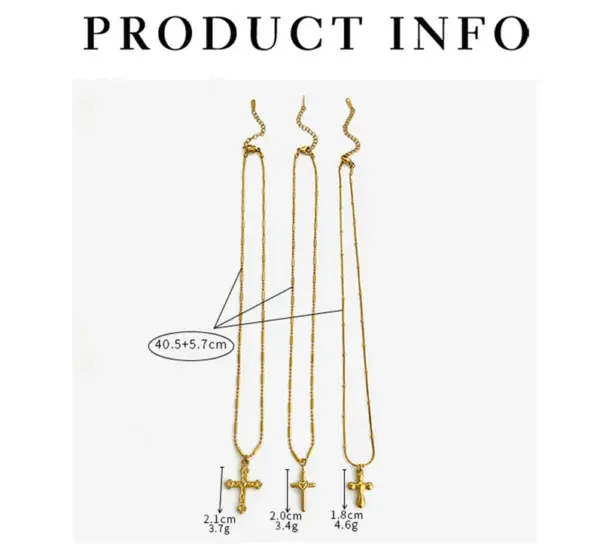 Wholesale Jewelry Modern Style Classic Style Cross Titanium Steel Plating Pendant Necklace