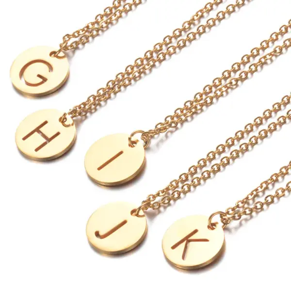 Wholesale Simple Style Letter Stainless Steel Titanium Steel Plating Chain Gold Plated Pendant Necklace