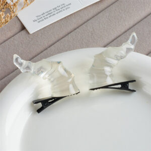 Transparent white hair clip