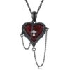 Wholesale European and American Gothic Dark Wind Necklace Love Clavicle Chain Cross Feather Wings Embrace Heart Creative Pendant