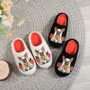 oly-6981fd7de63ac4c7cf2f8d0c302f2465 Wholesale Ins Popular Halloween Pumpkin Pet Dog Cotton Slippers Female Cartoon Warm Fur Slippers Male Spookyseason
