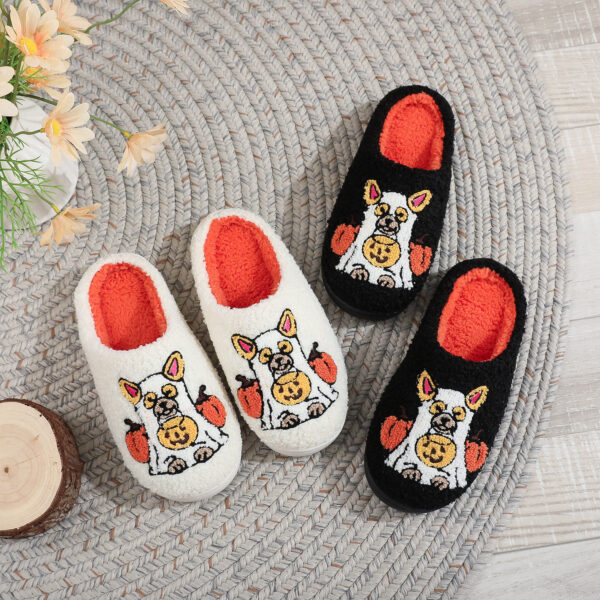 oly-6981fd7de63ac4c7cf2f8d0c302f2465 Wholesale Ins Popular Halloween Pumpkin Pet Dog Cotton Slippers Female Cartoon Warm Fur Slippers Male Spookyseason