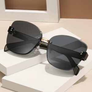 Wholesale New Frameless Sunglasses for Men and Women, Personalized Douyin Live Broadcast, Fashionable Anti-Uv Sunglasses, Internet Celebrity Street Photography Decorative Mirrors