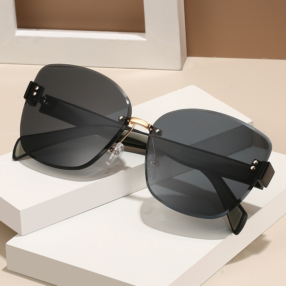 Wholesale New Frameless Sunglasses for Men and Women, Personalized Douyin Live Broadcast, Fashionable Anti-Uv Sunglasses, Internet Celebrity Street Ph