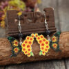 oly-6988e60f1b622198248b8d05bfcd5f77 Wholesale Butterfly Print Sunflower Acrylic Holiday Earrings