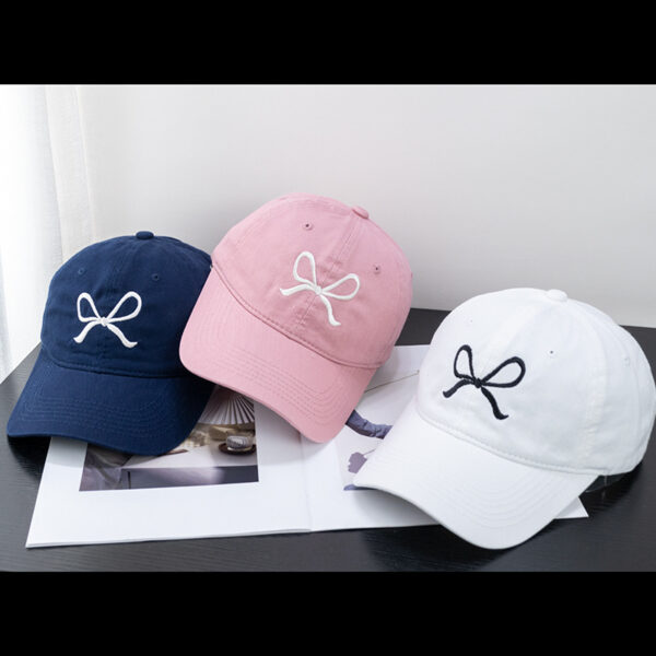 Wholesale Internet celebrity sweet bowknot embroidered baseball cap women's spring and summer sun hat Korean style versatile soft top peaked cap makes face look small