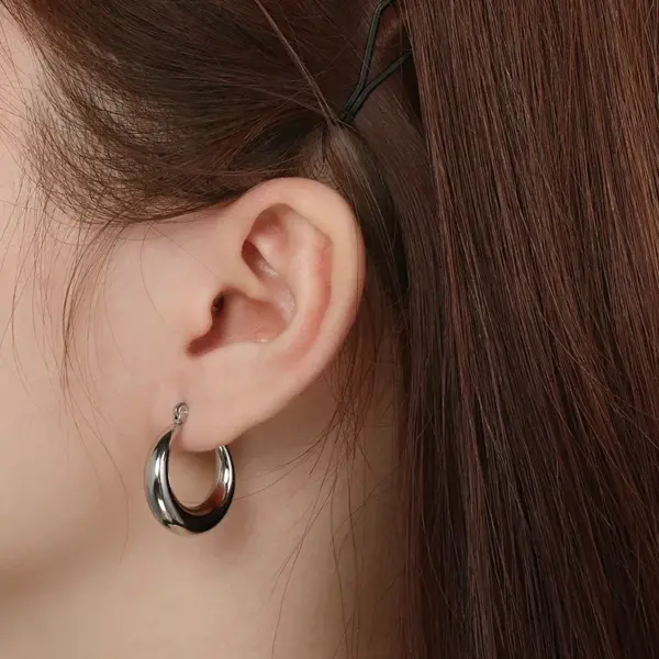 Wholesale PVD Coated 18K Gold Plated Geometric 304 Stainless Steel Simple Style Waterproof Non Tarnish Earrings Ear Studs