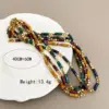 Wholesale Jewelry Fashion Geometric 304 Stainless Steel Natural Stone Haematite Natural Stone Beads Gold Plated Plating Stainless Steel Necklaces