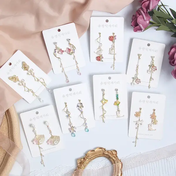 1 Pair Fashion Flower Alloy Plating Artificial Pearls Rhinestones Women's Drop Earrings