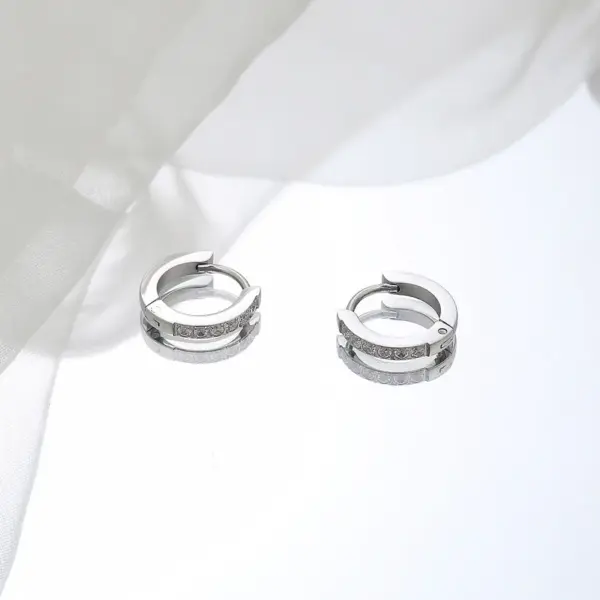 Wholesale Fashion Geometric Gold Plated 304 Stainless Steel Rhinestones 18K Gold Plated Stainless Steel Earrings