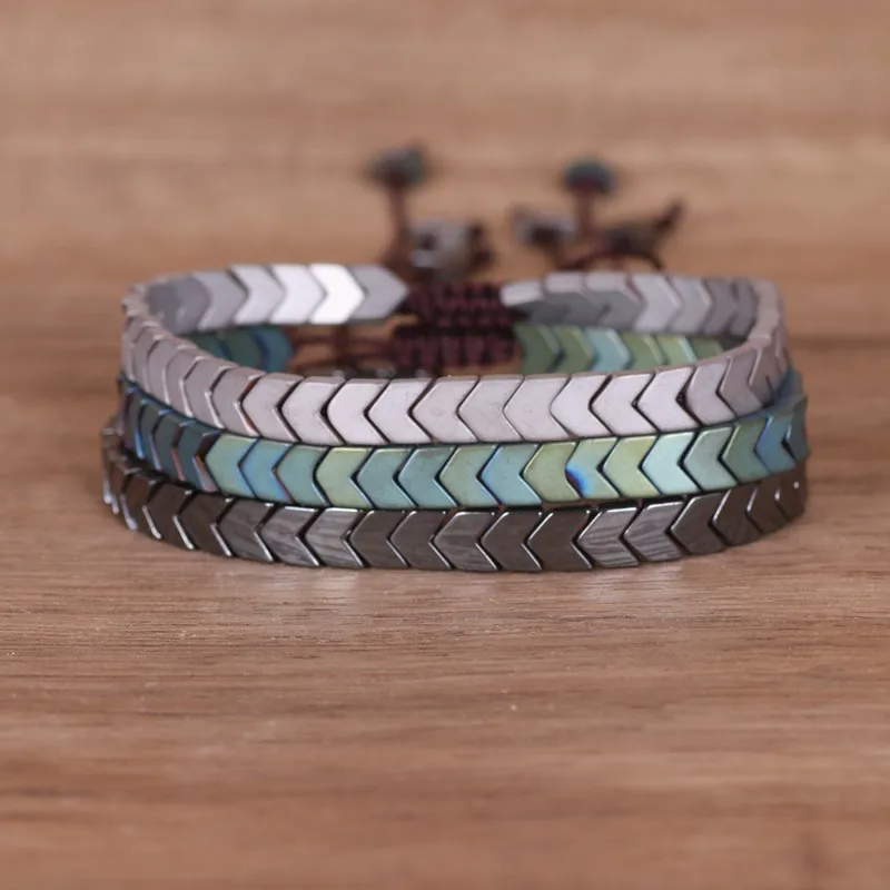 Wholesale Simple Style Geometric Hematite Plating Bracelets 1 Piece