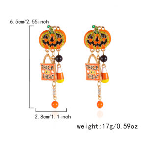 Rhinestone Pumpkin Head Letter Earrings