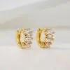 Fashion Irregular Circle Butterfly Wave Copper Plating 18k Gold Zircon Geometric Earrings