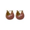 1 Pair Retro Ball Enamel Plating Copper Hoop Earrings