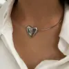 PVD Coated Real Gold Plated Heart Shape 316 Stainless Steel Simple Style Classic Style Waterproof Non Tarnish Irregular Choker