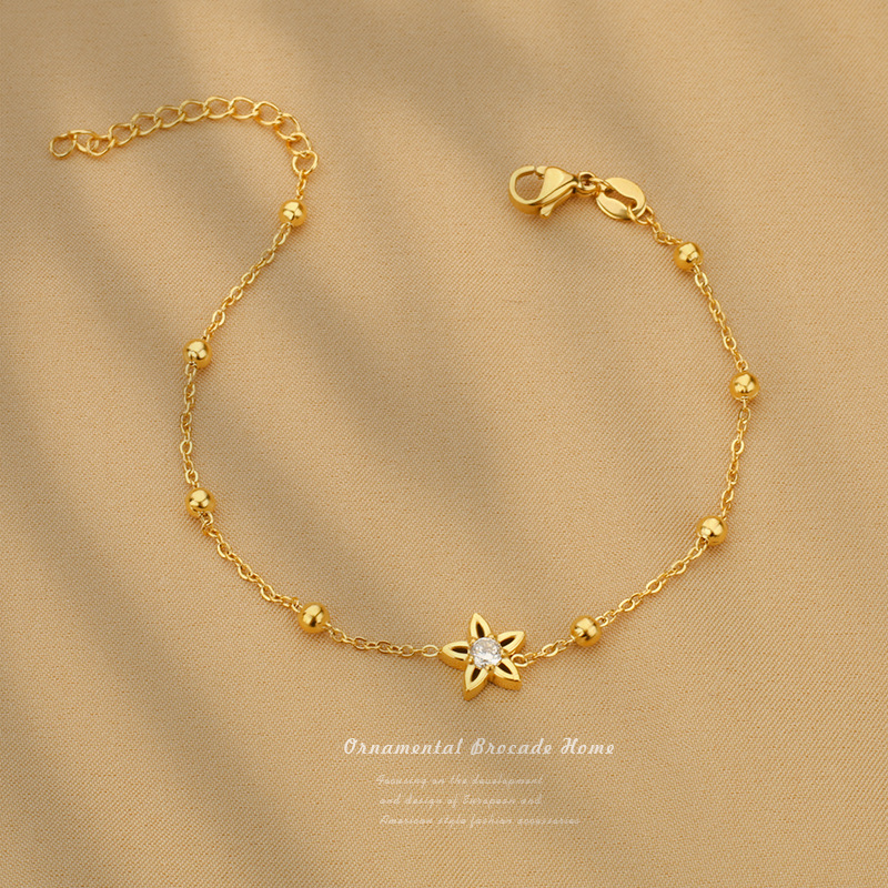 Wholesale Cross-Border New Star Light Luxury Exquisite Bracelet Fashionable High-End Titanium Steel Design Non-Fading Women's Hand Jewelry Summer