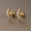 Wholesale 1 Pair Vintage Style Classic Style Geometric Butterfly Snowflake Plating 304 Stainless Steel Zircon Ear Studs