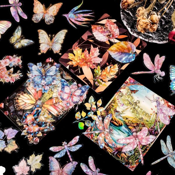 oly-69ac8627a51c03dd4cfa3d07b2503742 Wholesale 30-90 new cold hot laser transparent pet stickers natural scenery series combination stickers Amazon cross-border