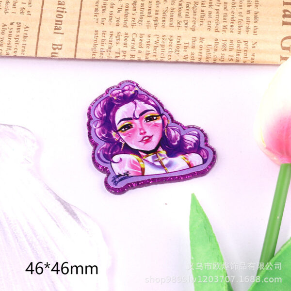 Wholesale 10pcs/pack Cute Cartoon Girl Accessories Acrylic Brooches & DIY Accessories