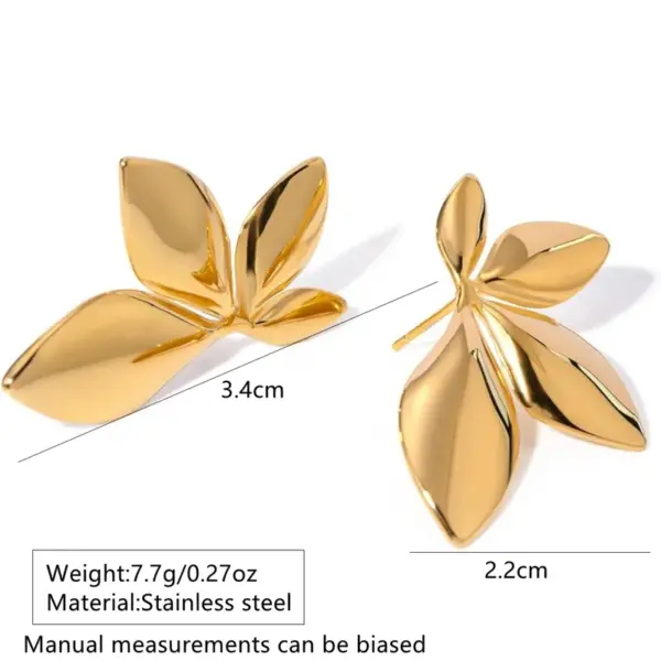 Wholesale 1 Pair Sweet Streetwear Flower Petal Flowers 304 Stainless Steel Imitation Gold Electroplating Ear Studs